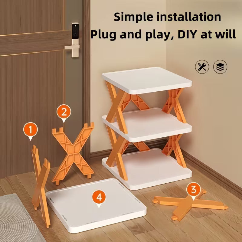 🔥 37% OFF – X-Shape Multi-Tier Foldable Shoe Rack Organizer 👟 Perfect for Entryway & Closet 🏠📦