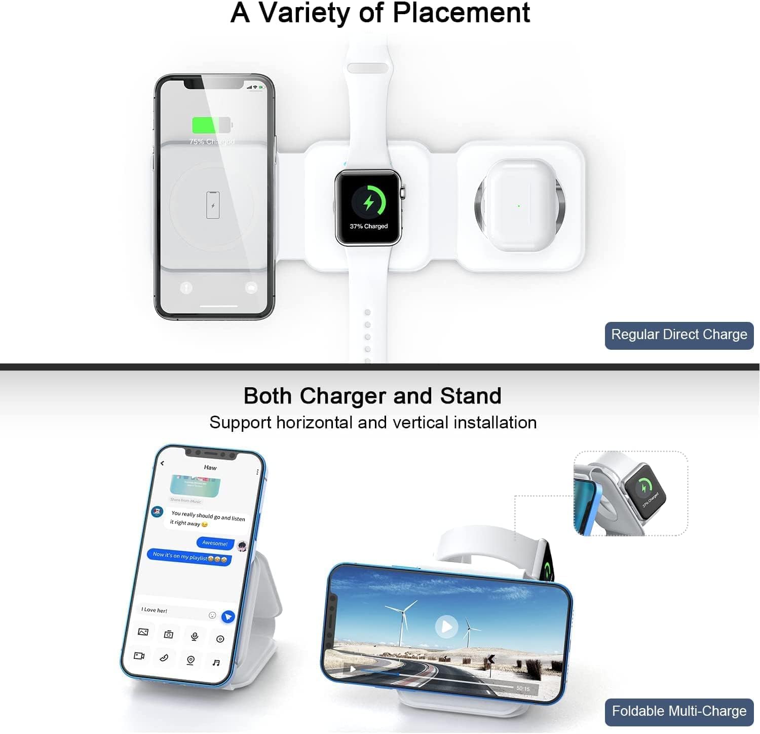 3 in 1 Foldable Magnetic Wireless Charging Station
