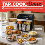Gourmia 10 Qt Dual Basket Air Fryer